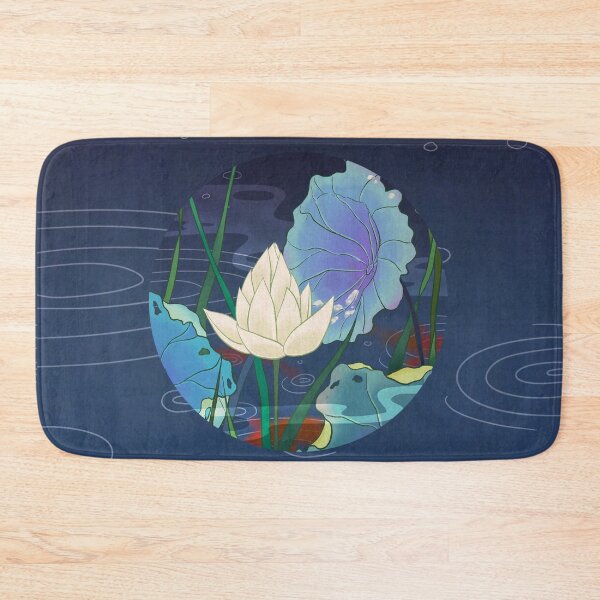 Item preview, Radiant White Lotus against Deep Midnight Navy  designed and sold by QamarART Paintings.