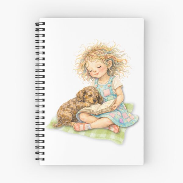 Item preview, “Charly & Dachshund Kasper” cozy reading time, by FrauYviDesign designed and sold by FrauYviDesign.