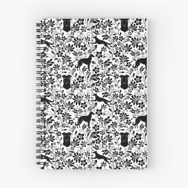 Item preview, Borzoi Dog Silhouettes with Victorian Floral Seamless Pattern designed and sold by WildLakePatterns.