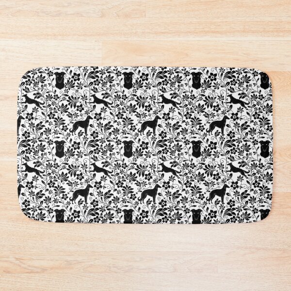 Item preview, Borzoi Dog Silhouettes with Victorian Floral Seamless Pattern designed and sold by WildLakePatterns.