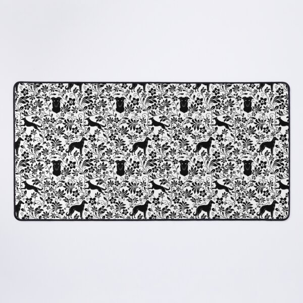 Item preview, Borzoi Dog Silhouettes with Victorian Floral Seamless Pattern designed and sold by WildLakePatterns.