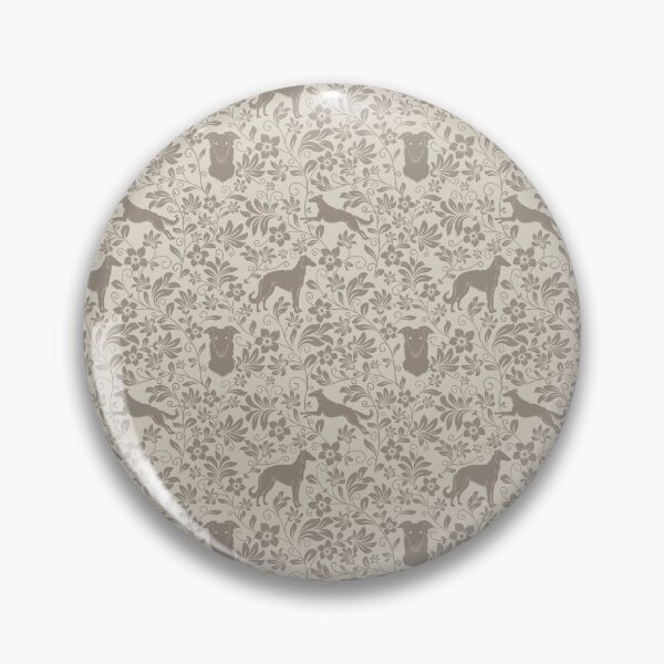 Item preview, Borzoi Dog Silhouettes with Victorian Floral Seamless Pattern in Mocha designed and sold by WildLakePatterns.