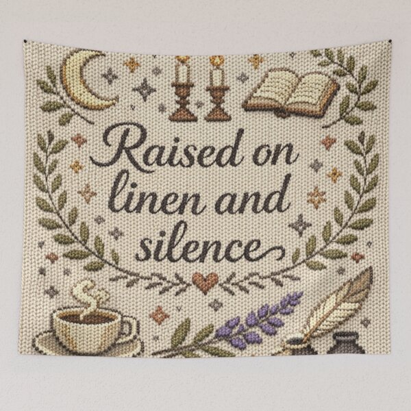 Item preview, Linen and stillness Cozy Cottagecore Knit Design designed and sold by Mauswohn.