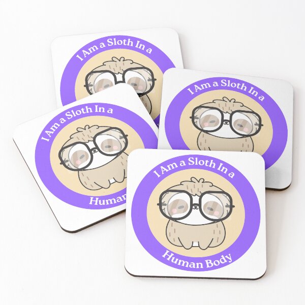 Item preview, I Am a Sloth in a Human Body - Cute Sloth in Glasses Circle Sticker designed and sold by Love3Happy.
