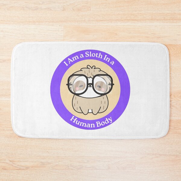 Item preview, I Am a Sloth in a Human Body - Cute Sloth in Glasses Circle Sticker designed and sold by Love3Happy.