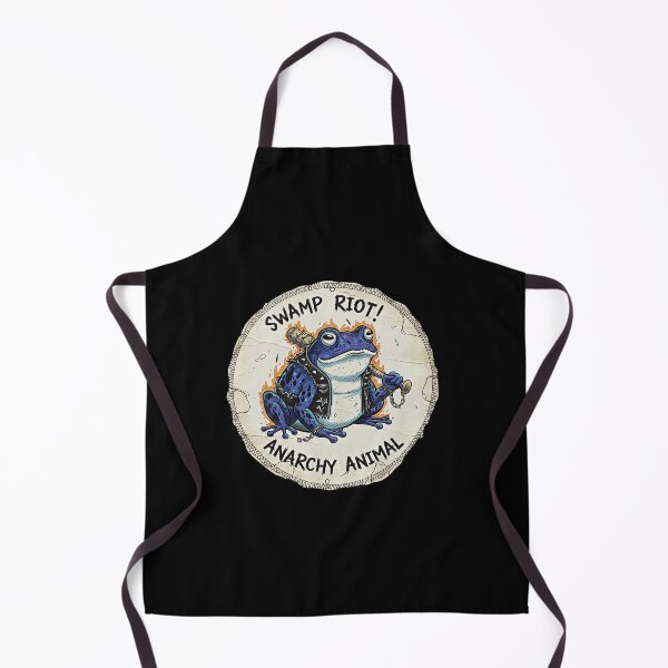 Item preview, Swamp Riot Anarchy Frog in Punk Rock Vest with Barbed Wire Bat designed and sold by ART-POD-PL.