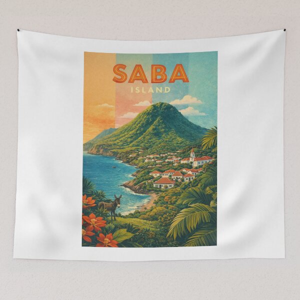 Item preview, Saba Island Caribbean Netherlands Windward Islands Volcanic Coastline designed and sold by Aryabek.