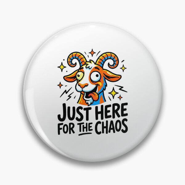 Item preview, Just Here for the Chaos Funny Goat Shirt | Absurd Humor designed and sold by MotivaChic.