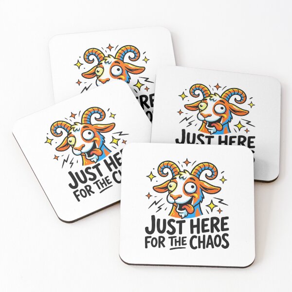 Item preview, Just Here for the Chaos Funny Goat Shirt | Absurd Humor designed and sold by MotivaChic.