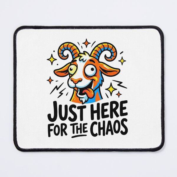 Item preview, Just Here for the Chaos Funny Goat Shirt | Absurd Humor designed and sold by MotivaChic.
