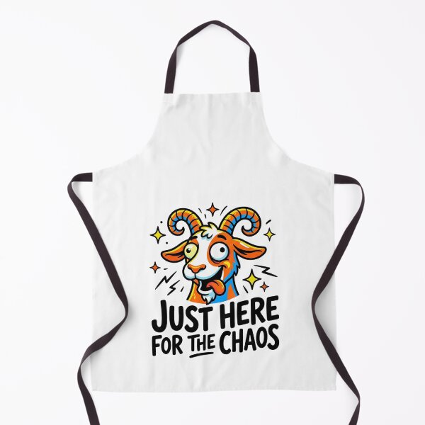 Item preview, Just Here for the Chaos Funny Goat Shirt | Absurd Humor designed and sold by MotivaChic.
