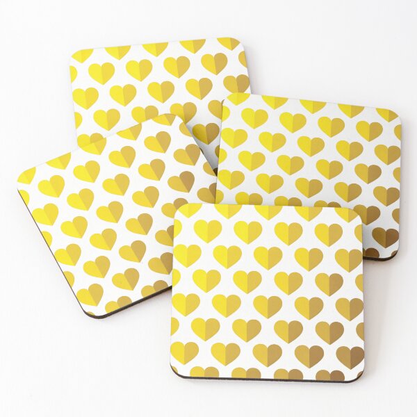 Item preview, Golden Yellow Minimalist Symmetric Heart Pattern designed and sold by DGtaLrtcom.