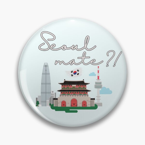 Item preview, Seoul Mate?! – Cute Seoul Skyline Travel Pun T-Shirt designed and sold by mycreastyle.