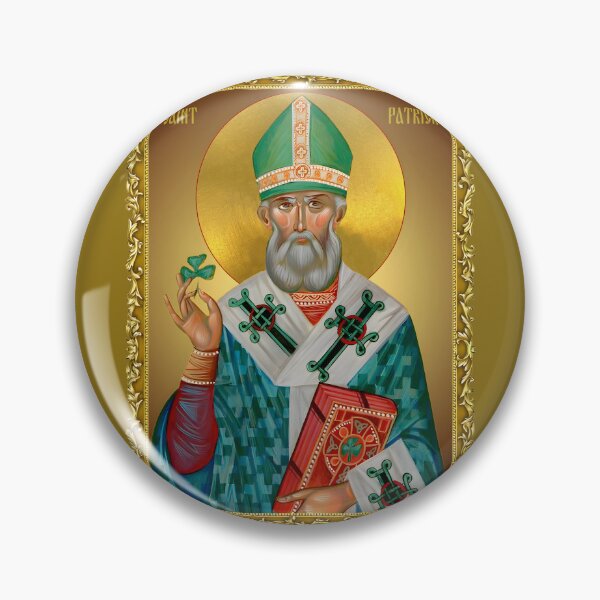 Item preview, Saint Patrick,  orthodox icon, St. Patrick's Day, Apostle of Ireland, framed icon designed and sold by orthodox-icon.