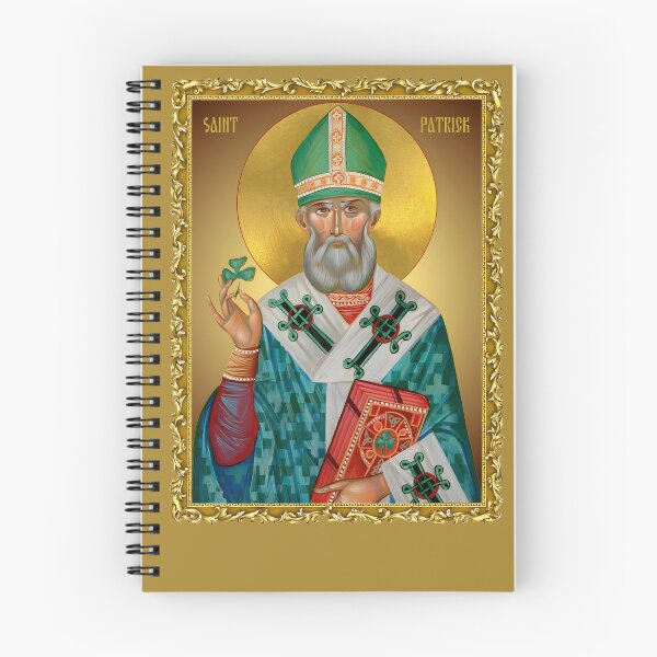 Aperçu de l'œuvre Saint Patrick, icône orthodoxe, Saint-Patrick, Apôtre de l'Irlande, icône encadrée créée et vendue par orthodox-icon.