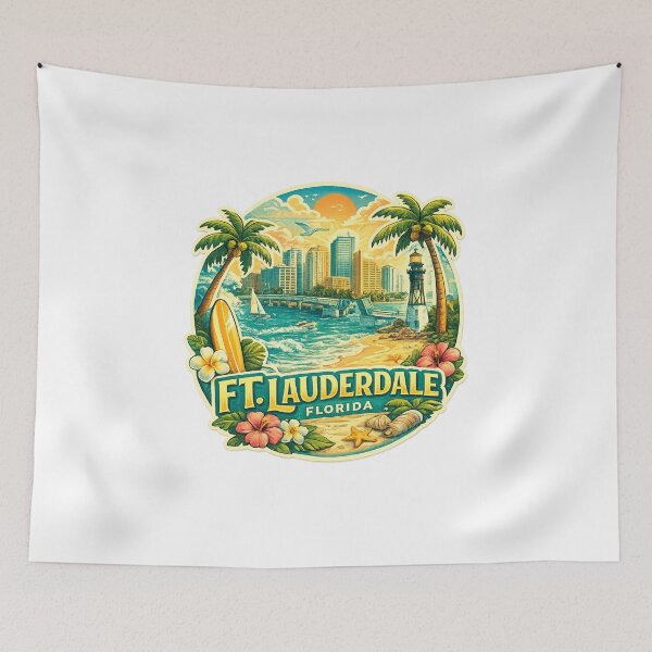 Item preview, Fort Lauderdale Florida Intracoastal Waterway and Atlantic Coast Skyline designed and sold by Aryabek.
