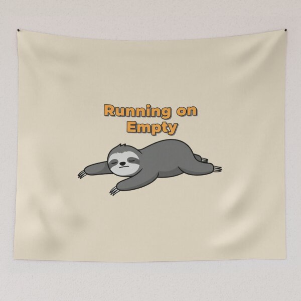 Item preview, Running on Empty Sloth Shirt – Burnout Humor Graphic Tee, Tired Exhausted Meme T-Shirt designed and sold by ZyxDes.