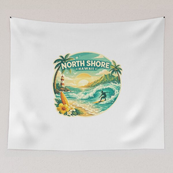 Item preview, North Shore Oahu Hawaii Coastal Landmarks and Pacific Waters designed and sold by Aryabek.