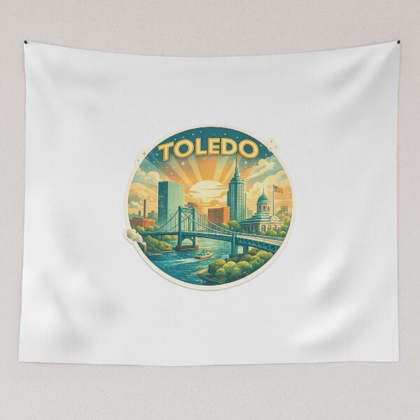 Item preview, Toledo Ohio Maumee River and Downtown Skyline Landmark View designed and sold by Aryabek.