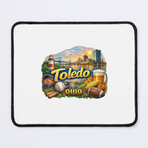 Item preview, Toledo Ohio Maumee River Skyline and Anthony Wayne Bridge Landmark Scene designed and sold by Aryabek.