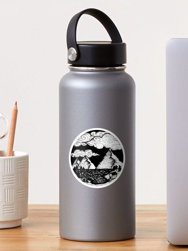 Thumbnail 1 of 3, Sticker, Mountain Scenery designed and sold by ArtByFreya.