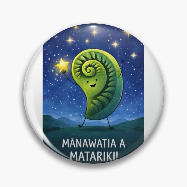Item preview, Matariki Celebration with Koru Symbol and Pleiades Star Cluster designed and sold by Aryabek.
