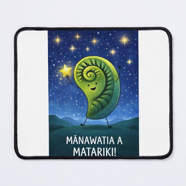 Item preview, Matariki Celebration with Koru Symbol and Pleiades Star Cluster designed and sold by Aryabek.