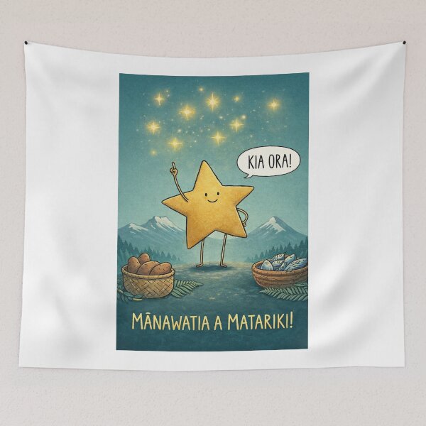 Item preview, Matariki Greeting with Pleiades Stars and Kia Ora Message designed and sold by Aryabek.