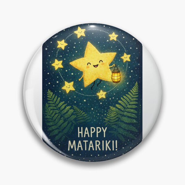 Item preview, Happy Matariki Celebration with Pleiades Circle and Fern Motifs designed and sold by Aryabek.