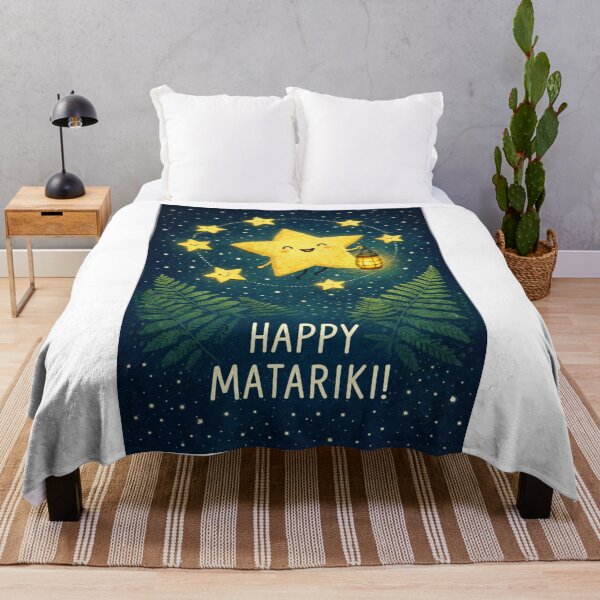 Item preview, Happy Matariki Celebration with Pleiades Circle and Fern Motifs designed and sold by Aryabek.