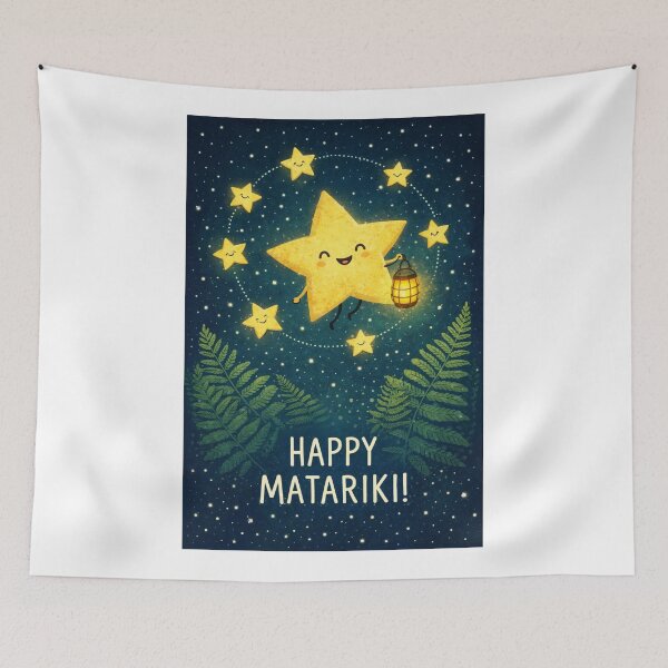 Item preview, Happy Matariki Celebration with Pleiades Circle and Fern Motifs designed and sold by Aryabek.