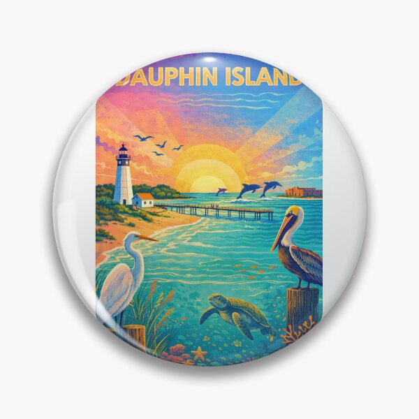 Item preview, Dauphin Island Alabama Lighthouse and Gulf Coast Marine Wildlife designed and sold by Aryabek.