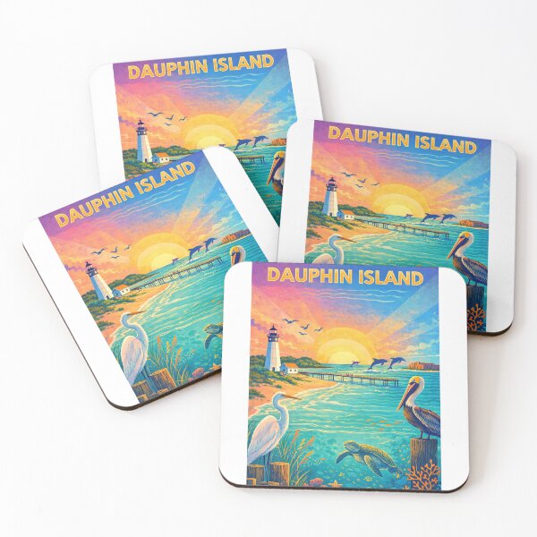 Item preview, Dauphin Island Alabama Lighthouse and Gulf Coast Marine Wildlife designed and sold by Aryabek.