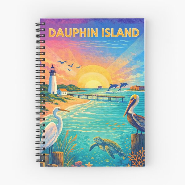 Item preview, Dauphin Island Alabama Lighthouse and Gulf Coast Marine Wildlife designed and sold by Aryabek.
