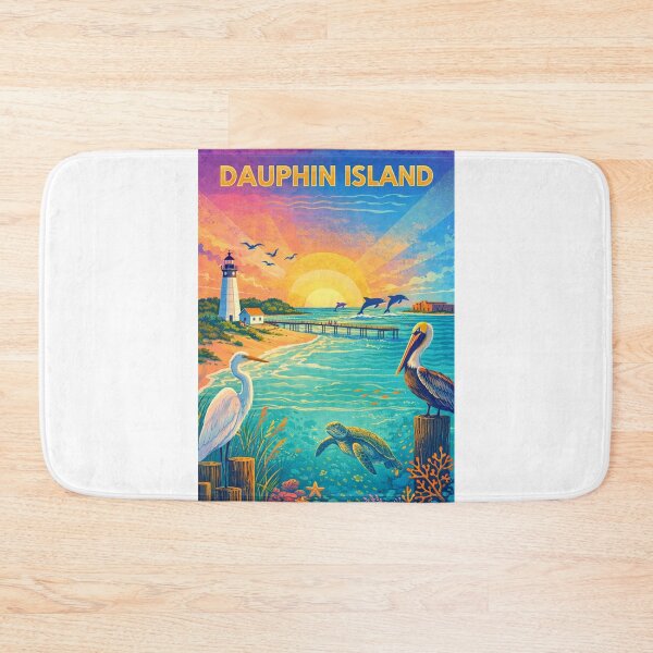Item preview, Dauphin Island Alabama Lighthouse and Gulf Coast Marine Wildlife designed and sold by Aryabek.