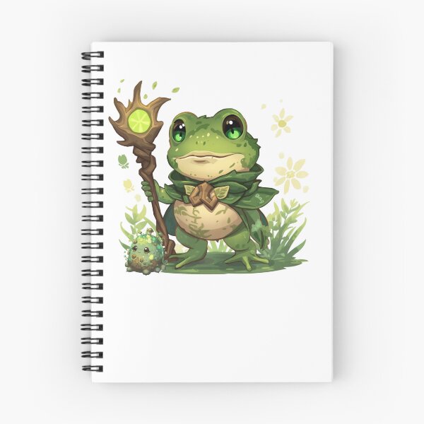 Item preview, Tibbi Mosswhisper – The Budding Marsh Apprentice | Enchanted Swamp Frog Mage Fantasy Art designed and sold by Monzora.