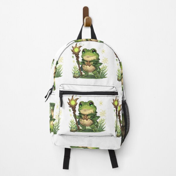 Item preview, Tibbi Mosswhisper – The Budding Marsh Apprentice | Enchanted Swamp Frog Mage Fantasy Art designed and sold by Monzora.