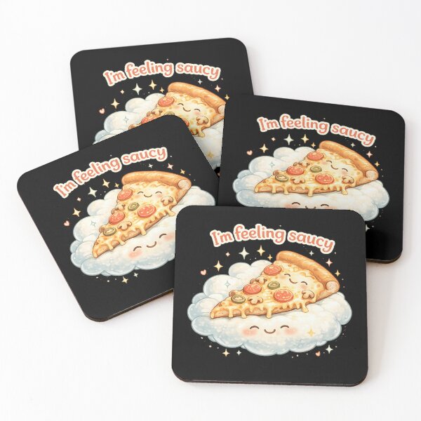 Item preview, Im Feeling Saucy Cute Pizza Cartoon | Funny Food Pun Kawaii Design designed and sold by scanusha1979.
