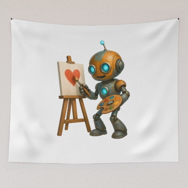 Item preview, Creative Robot Painting a Heart designed and sold by Yomere.