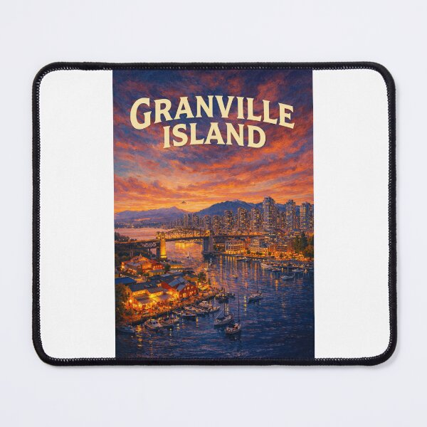 Item preview, Granville Island Vancouver Night Skyline and False Creek Harbor designed and sold by Places On Earth.