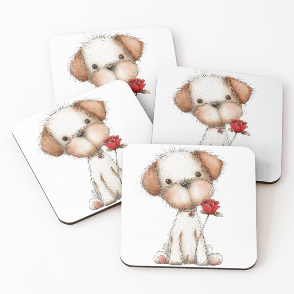 Item preview, Cute Puppy with Rose – Gentle Love Illustration designed and sold by Erika Kaisersot.