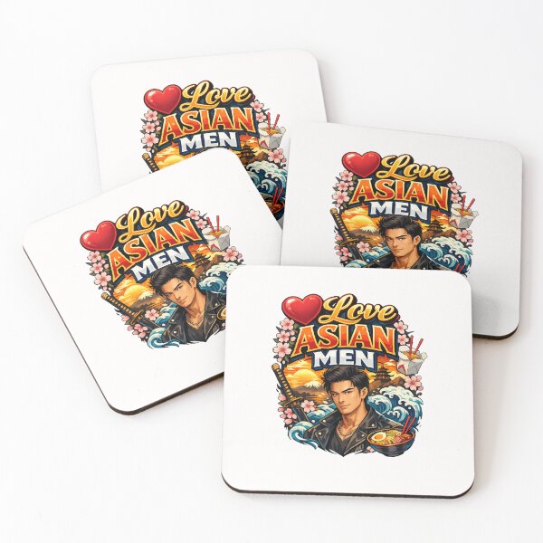 Item preview, I Love Asian Men Appreciation Quote with Cultural Symbols designed and sold by Places On Earth.