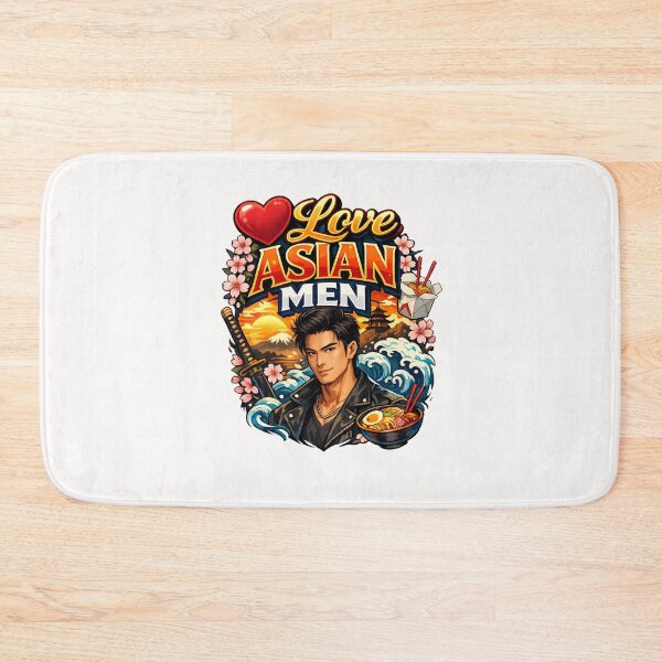 Item preview, I Love Asian Men Appreciation Quote with Cultural Symbols designed and sold by Places On Earth.