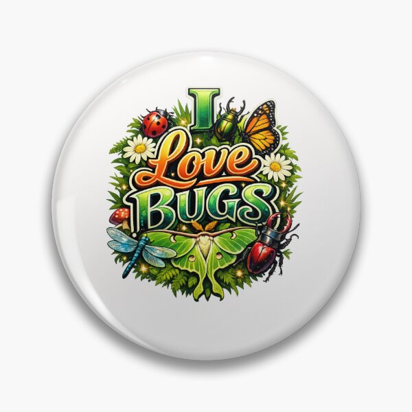 Item preview, I Love Bugs Nature Appreciation Quote with Insect Symbols designed and sold by Places On Earth.