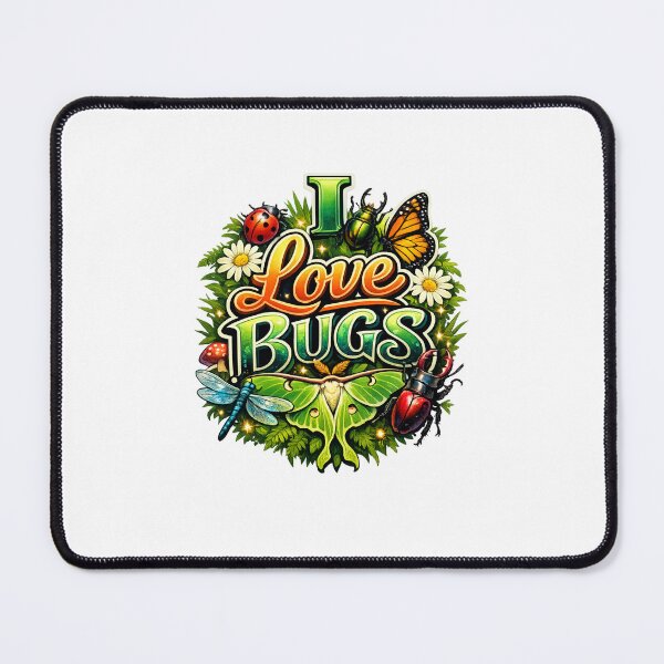 Item preview, I Love Bugs Nature Appreciation Quote with Insect Symbols designed and sold by Places On Earth.
