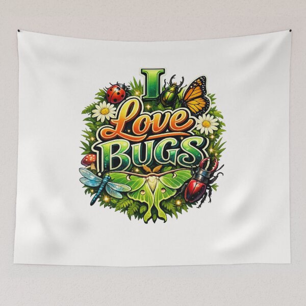 Item preview, I Love Bugs Nature Appreciation Quote with Insect Symbols designed and sold by Places On Earth.