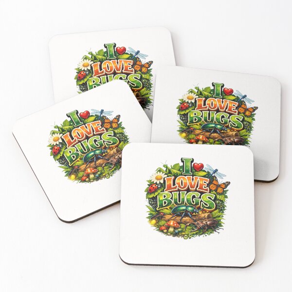 Item preview, I Love Bugs Entomology Quote with Forest Insects designed and sold by Places On Earth.