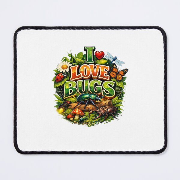 Item preview, I Love Bugs Entomology Quote with Forest Insects designed and sold by Places On Earth.