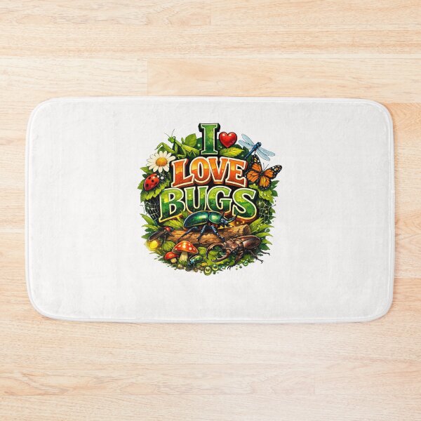 Item preview, I Love Bugs Entomology Quote with Forest Insects designed and sold by Places On Earth.