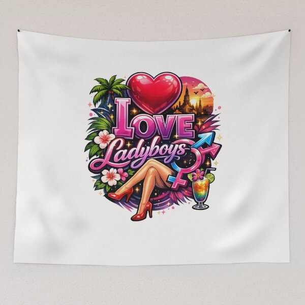 Item preview, I Love Ladyboys Pride Quote with Gender Identity Symbols designed and sold by Places On Earth.